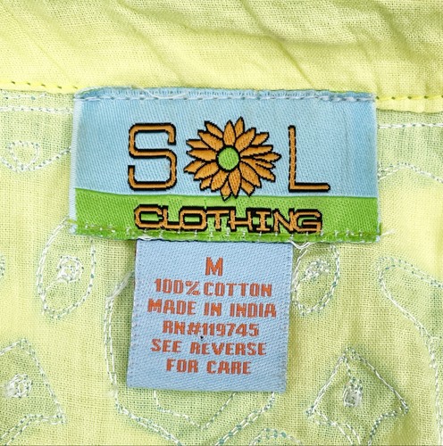 Abbigliamento Medium Sol Giallo Copricostume da Spiaggia Nuoto Cotone Leggero - Foto 5 di 5