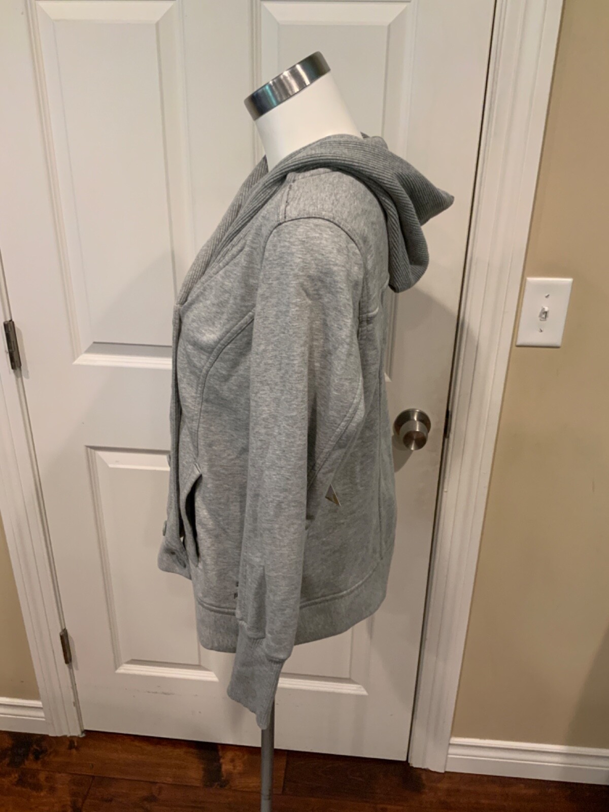 Puma Gray Double Breasted Button Up Sweatshirt Ho… - image 3