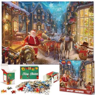 クリスマス ジグソーパズル 1008ピース アドベントカレンダー Amazon.co.jp: 季節のカウントダウン パズル - 1008 ピース