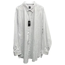 Hugo Boss Mens Long Sleeve Shirt White Geometric Ronni_53_BT 50448596 $138