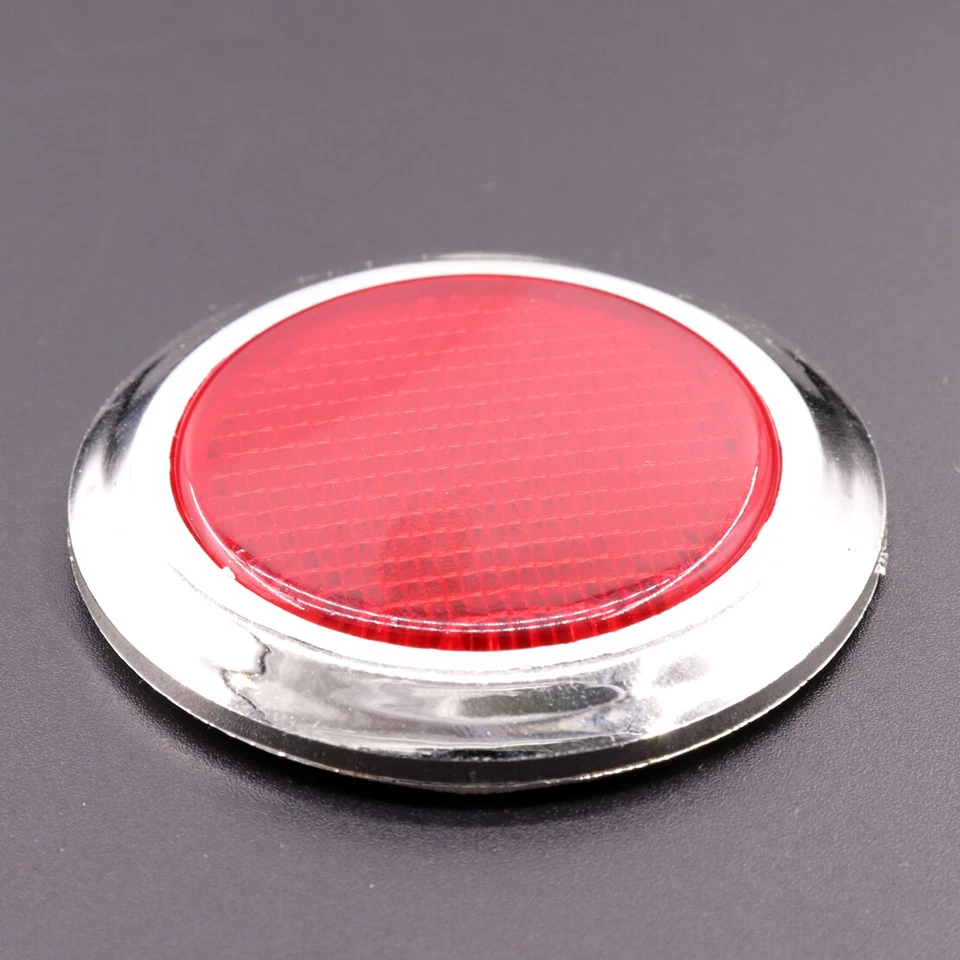 4x Rojo Reflectante Coche Motocicletas Pegatina Reflector Redondo Cromo Autoadhesivo Foto 4 de 4