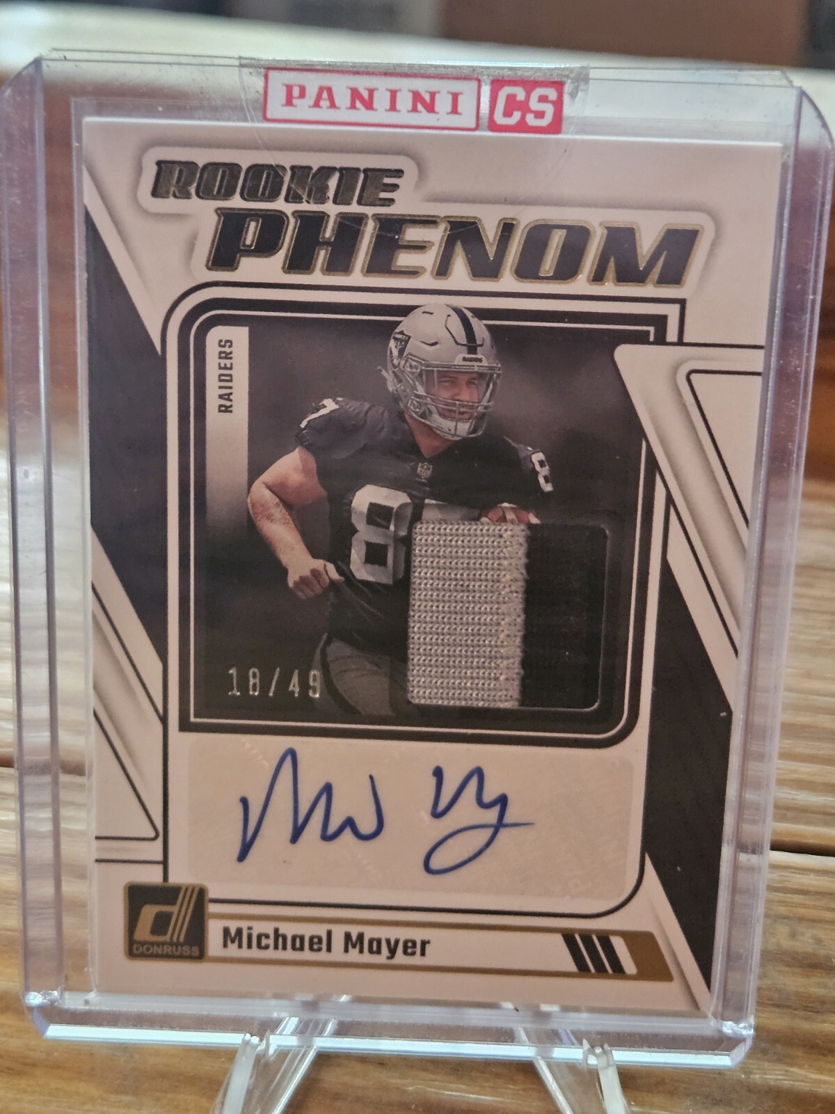 💥2023 Donruss Michael Mayer Rookie Phenom Jersey RC Auto Prime 18 /49- Raiders