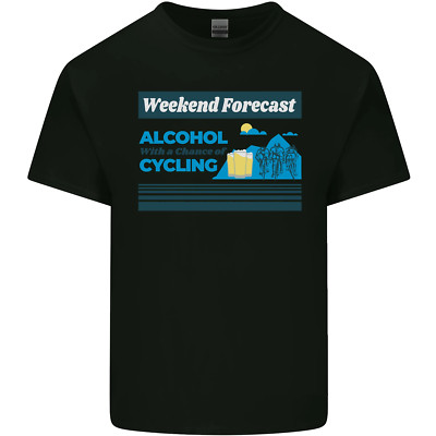 Fahrrad Wochenende Forecast Lustig Bier Alkohol Herren Baumwolle T-Shirt