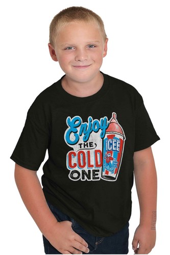 Licensed Enjoy The Cold One Icee Slushie Unisex Kids Youth Crew T Shirts - Picture 4 of 7