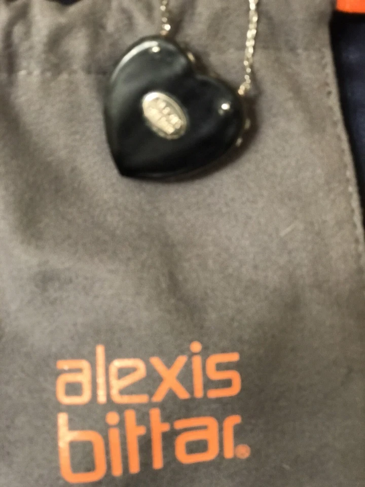 Alexis Bittar Grey Heart Pendent With Clear Stones 16 Inch Chain With 2 Inch Ext - Image 3 of 4