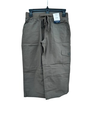St John's Bay Capri Pants Easy Fit Size PXS Brown NWT