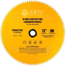 12" 96T Miter Saw Blades for Double Sided Laminate Melamine Polywood Chipboard