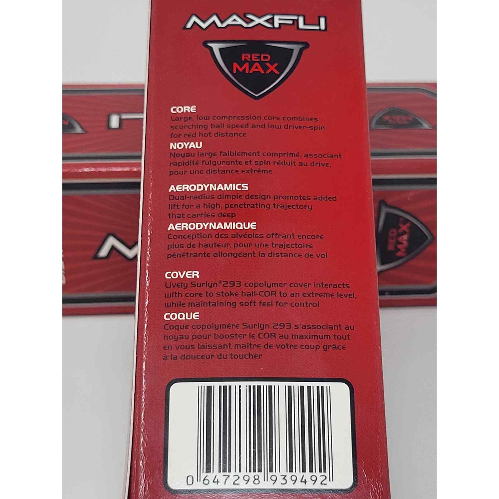 Lot of 2 Boxes Maxfli Red Max Golf Balls Red Hot Distance 3 Pack New