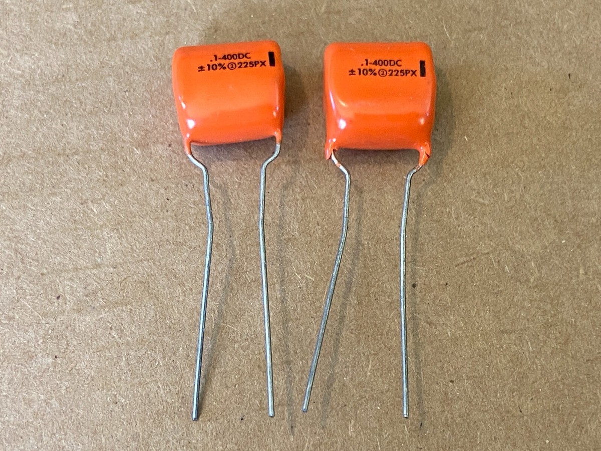 2 NOS Vintage Sprague Orange Drop .1 uf 400v Capacitors