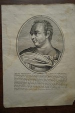 AUCUS VITELLIUS, SUCCEED OTHON......... Portrait. Paris chez Daret. Gold Engraving