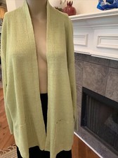 NWT Eileen Fisher Canary Organic Linen High Collar Cardigan Size 1X MSRP 248