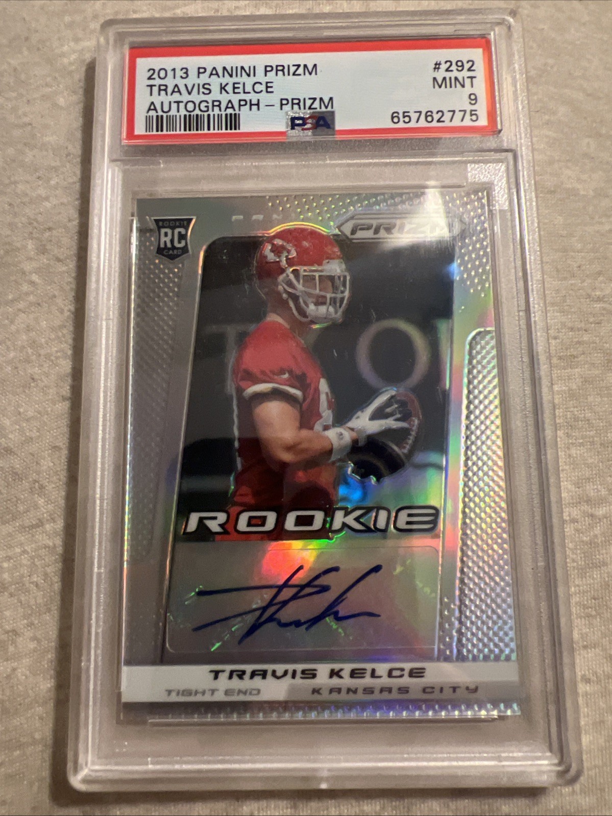 Travis Kelce Panini Prizm #292 Autograph