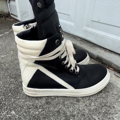 Chrome Hearts High-Top Leather Sneakers Lace-Up Side Zip Cross Logo US 10
