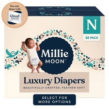 ZURU Millie Moon Luxury Diapers, Newborn Size, 88 Count, CloudTouch Softness,