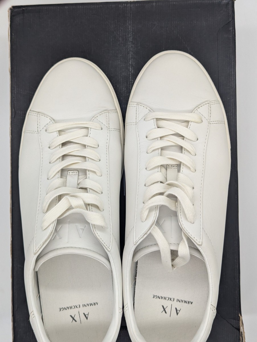 Armani Exchange Leather Low-Top Triple White XUX001 XV093 Sneakers