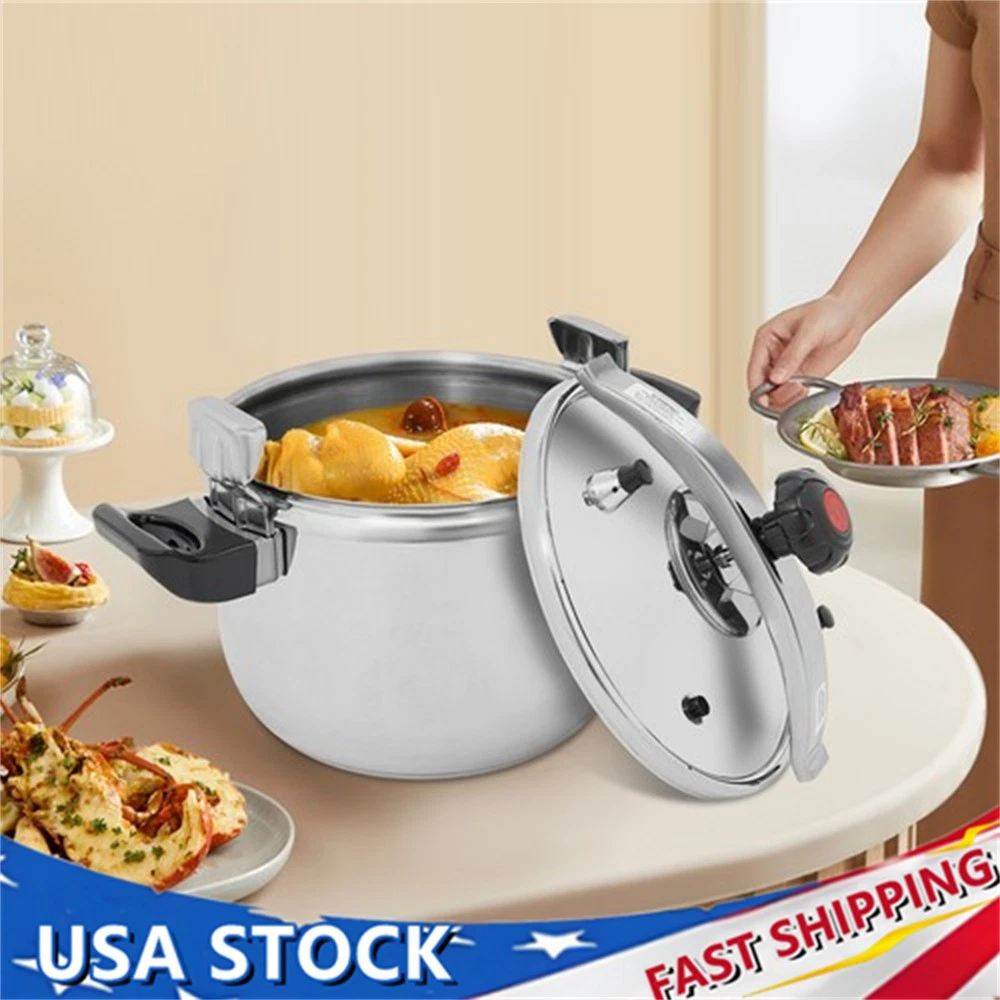 50Kpa Stainless Steel Pressure Cooker Stress Stewing Pot W/ Heatproof Handles