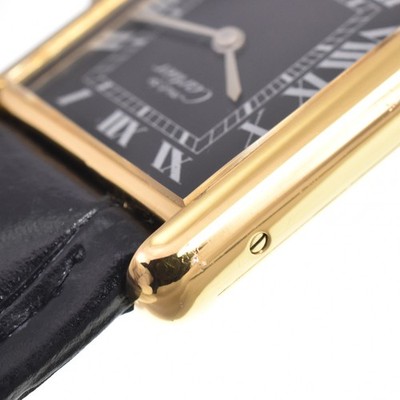 CARTIER Must tank SV925 (GP) / Leather Hand Winding Unisex Watch D