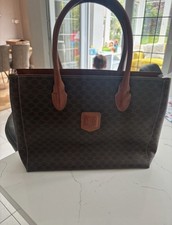 Vintage Celine Macadam Tote Bag Brown & Tan Leather Shopper