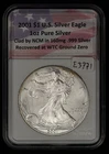 2021 1 oz Silver American Eagle NCM Recovered WTC 9/11 Ground Zero -Slab- E3771