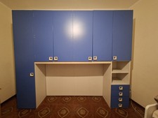 Armadio cameretta a ponte Alfa blu e panna