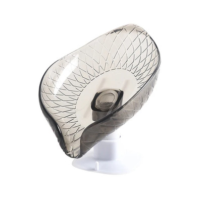 Leaf Design Drain Soap Box with Suction Cup Decorative Plastic Self Draining Bat