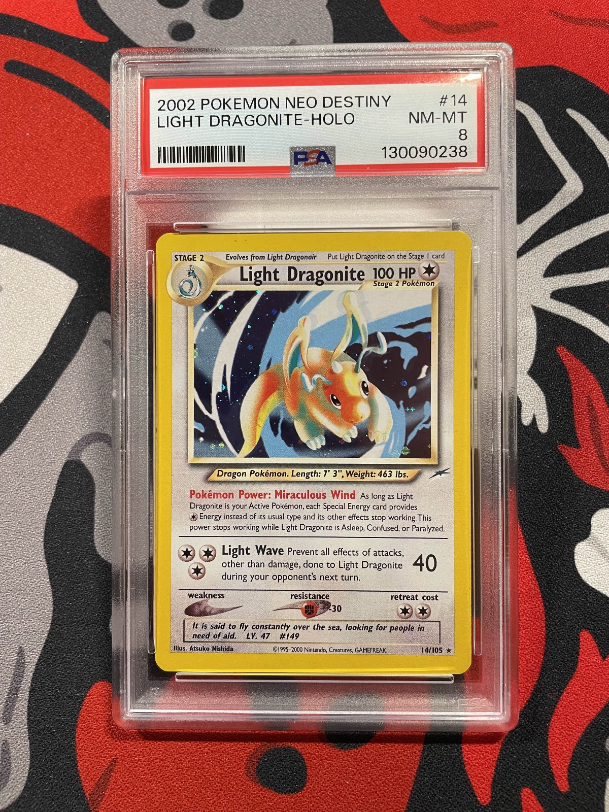 2002 POKEMON NEO DESTINY 14 LIGHT DRAGONITE-HOLONEAR MINT-MINT 8