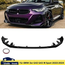 F�r BMW 2er G42 G43 M-Paket M240i Frontspoiler Lippe Ansatz Hochglanz Schwarz