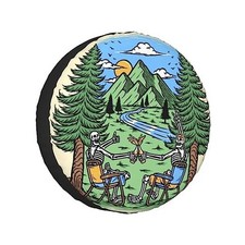Spare Tire Cover Waterproof Dust-Proof Universal Wheel 14 inch Skull Camping