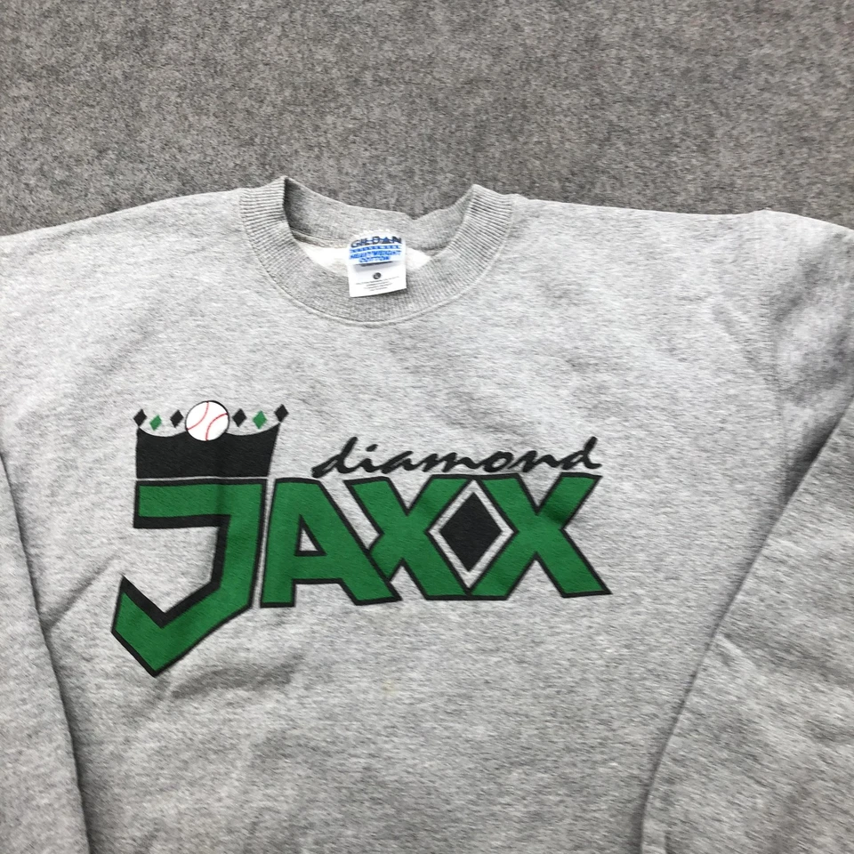 复古 West Tenn Diamond Jaxx 运动衫男式大号灰色 MILB 圆领 — 第 4/4 张图片