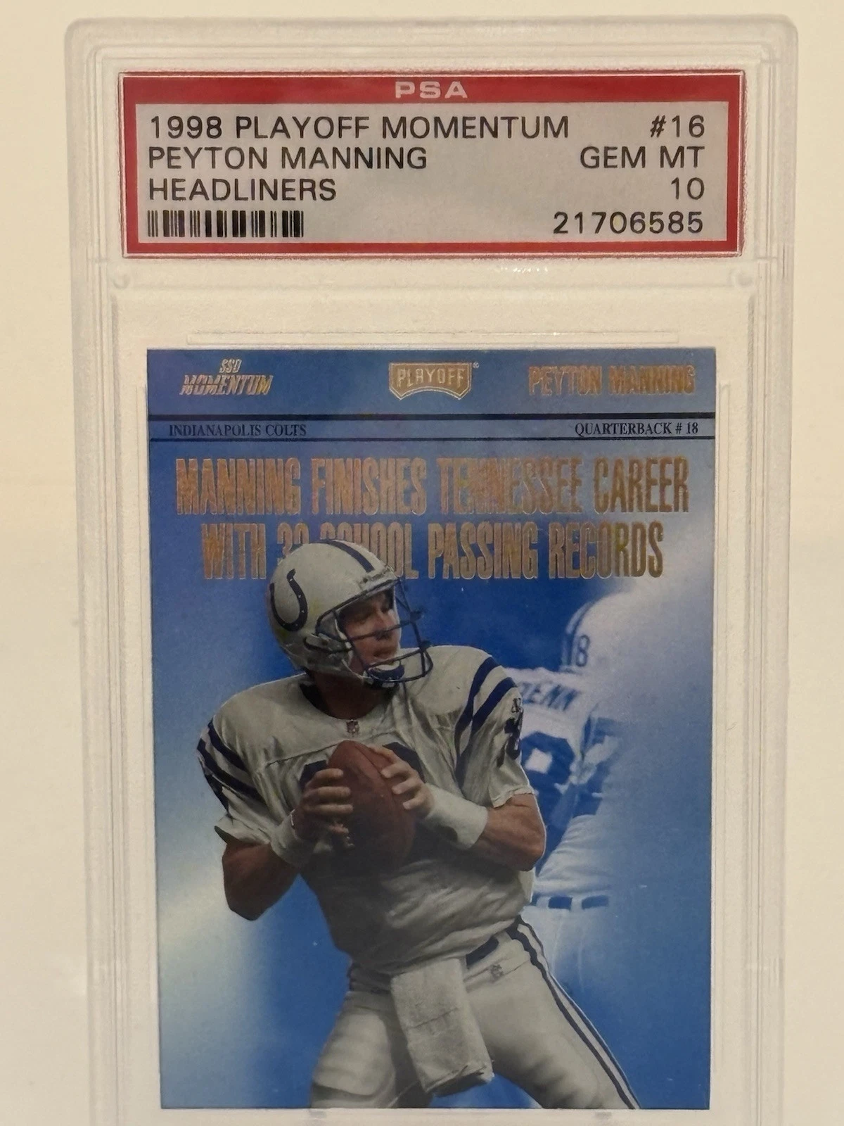 Peyton Manning Playoff Momentum Headliners #16 Base