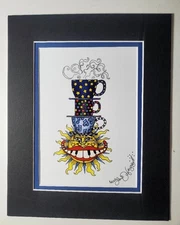 Jamie Hayes "Good Morning New Orleans" matted Coffee print, piano mouth sun