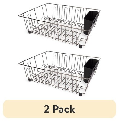 (2 pack) Mainstays Large Wire Dish Rack Black/Chrome - 17.5'' x 13.75'' x 5.5''