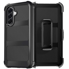 For Samsung Galaxy A06/A16 /A26/ A36/A56 5G Black Case Cover / Belt Clip Holster