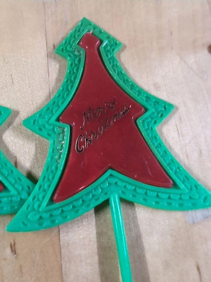 Lote de 47 adornos vintage para pasteles/cupcakes de Navidad Papá Noel, árboles de Navidad, renos Foto 3 de 4