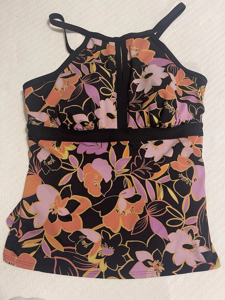 Lands End Resort Modest Empire Tankini Top de Natación Acolchado Juego de 3 Piezas 16L Foto 2 de 4