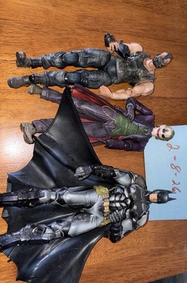 Play Arts Kai Figures TDKR Bane, TDK Joker, Arkham Batman.