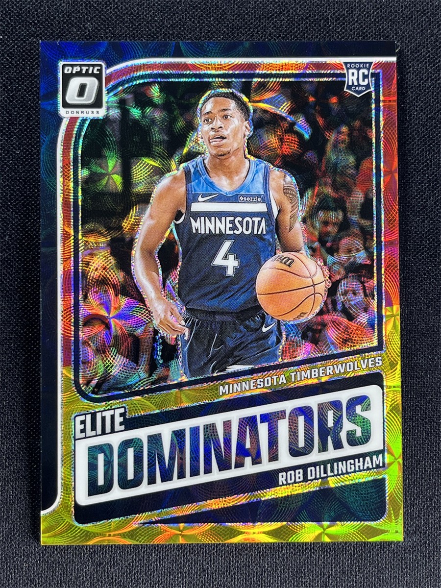 2024-25 Donruss Optic Rob Dillingham #1 Elite Dominators Red Gold Choice RC /99
