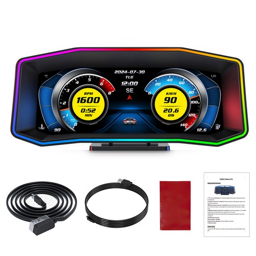 Smart Car OBD2+GPS Gauge HUD Head-Up Digital Display Speedometer Turbo RPM Alarm - Picture 6 of 17