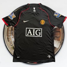 Ronaldo 7 Nike Manchester United Jersey 2007-08 Away Black Medium CR7 Soccer Kit