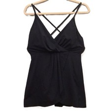 Anne Cole Black Live in Color Surplice Maillot Swim Dress Women  s Size 8