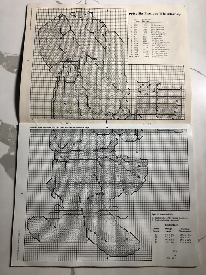 Bunnies Bees and ABCs Alma Lynne Designs Counted Cross Stitch Booklet 1989 - Image 3 of 4