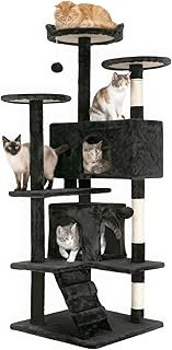 FDW | 54'' Cat Tree Tower | Dark Gray | Multi-Level Indoor Activity Center with S