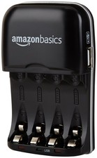 Amazon Basics Rechargeable Battery Charger USB Port Black for AA  AAA Ni-MH
