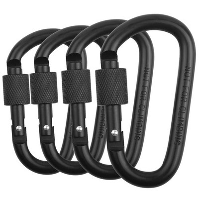 Locking Carabiner Clip, Vonpri 3 Inch D Ring Clips Spring Snap Key Black 4pcs