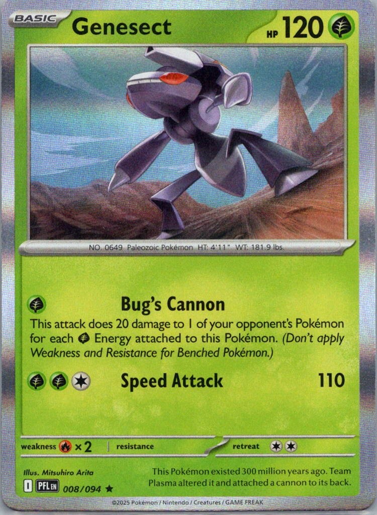 Genesect Rare ME02: Phantasmal Flames 008/094 NM