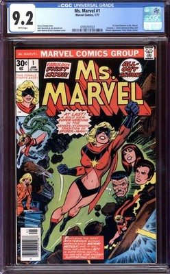 MS. MARVEL #1 CGC 9.2 WHITE PAGES // 1ST CAROL DANVERS AS MS. MARVEL