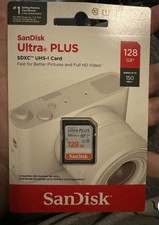 SanDisk - Ultra PLUS 128GB SDXC UHS-I Card Memory, Speed Up To 150MB/s V10 - New