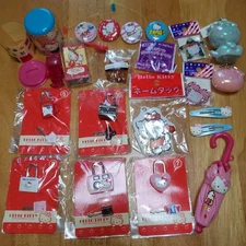 Sanrio Heisei Retro Hello Kitty Novelty Can Badge Key Holder Set 5pcs New