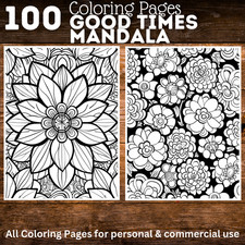 100 good times mandala to print  digital   POD permission No. 230 