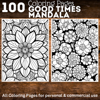 100 Gute Zeiten Mandala zum ausdrucken °Digital° & POD Erlaubnis (Nr. 230)